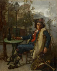Junger italienischer Straßenmusiker, um 1877